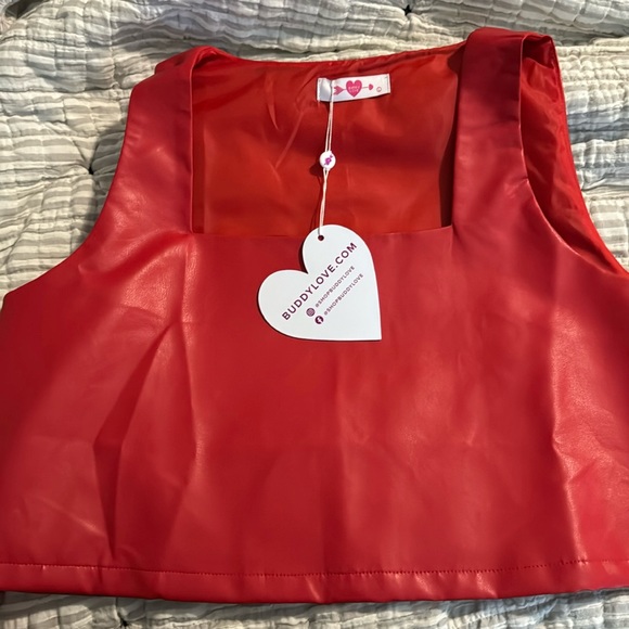 Buddy Love Pants - Red faux leather set buddy love